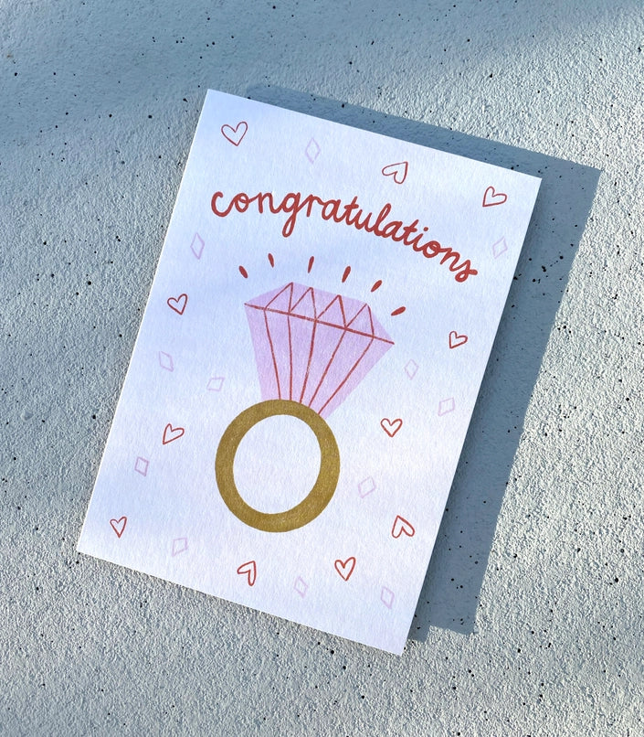 LAUREN SISSON STUDIO- "Congratulations Ring" Engagement Card