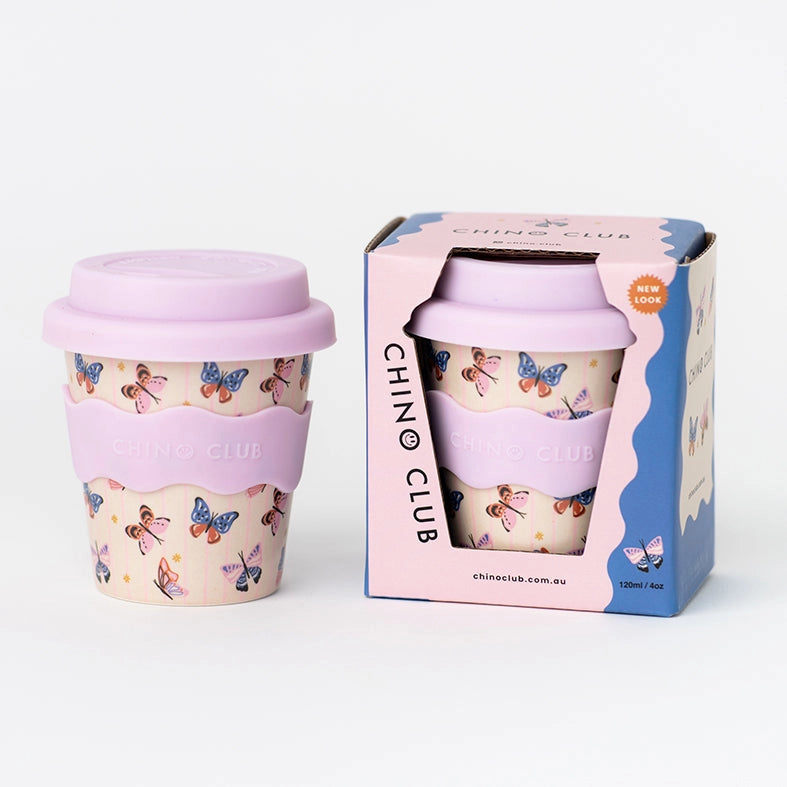 CHINO CLUB- Kids 4oz Reusable Babychino Cup- Butterfly