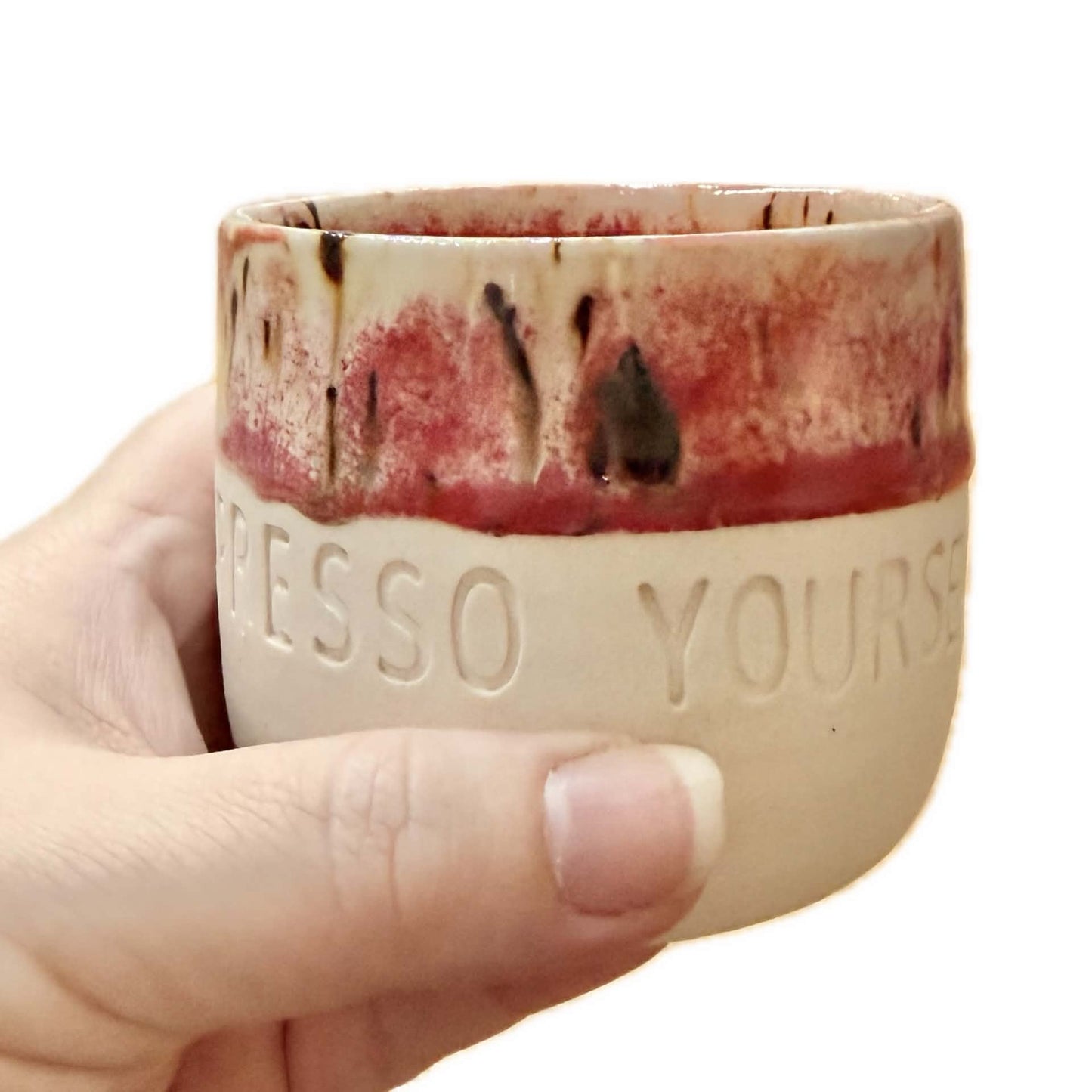 POTTERESS BY ALICIA - ESPRESSO YOURSELF - Hand Stamped Mug