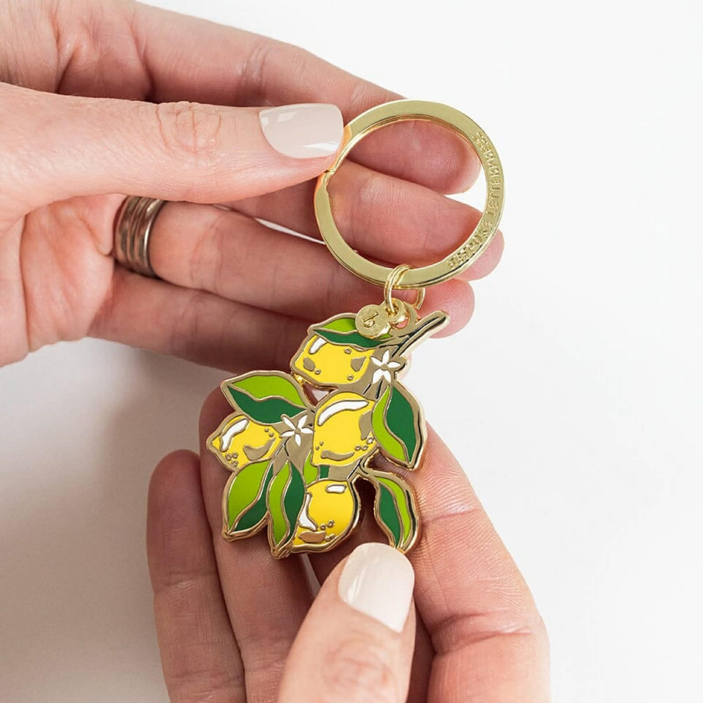 BESPOKE LETTERPRESS - Lemon - Enamel Key Ring