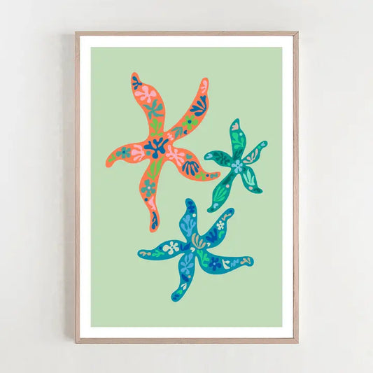 3 BIRDIES STUDIO- "Starfish" A4 Art Print