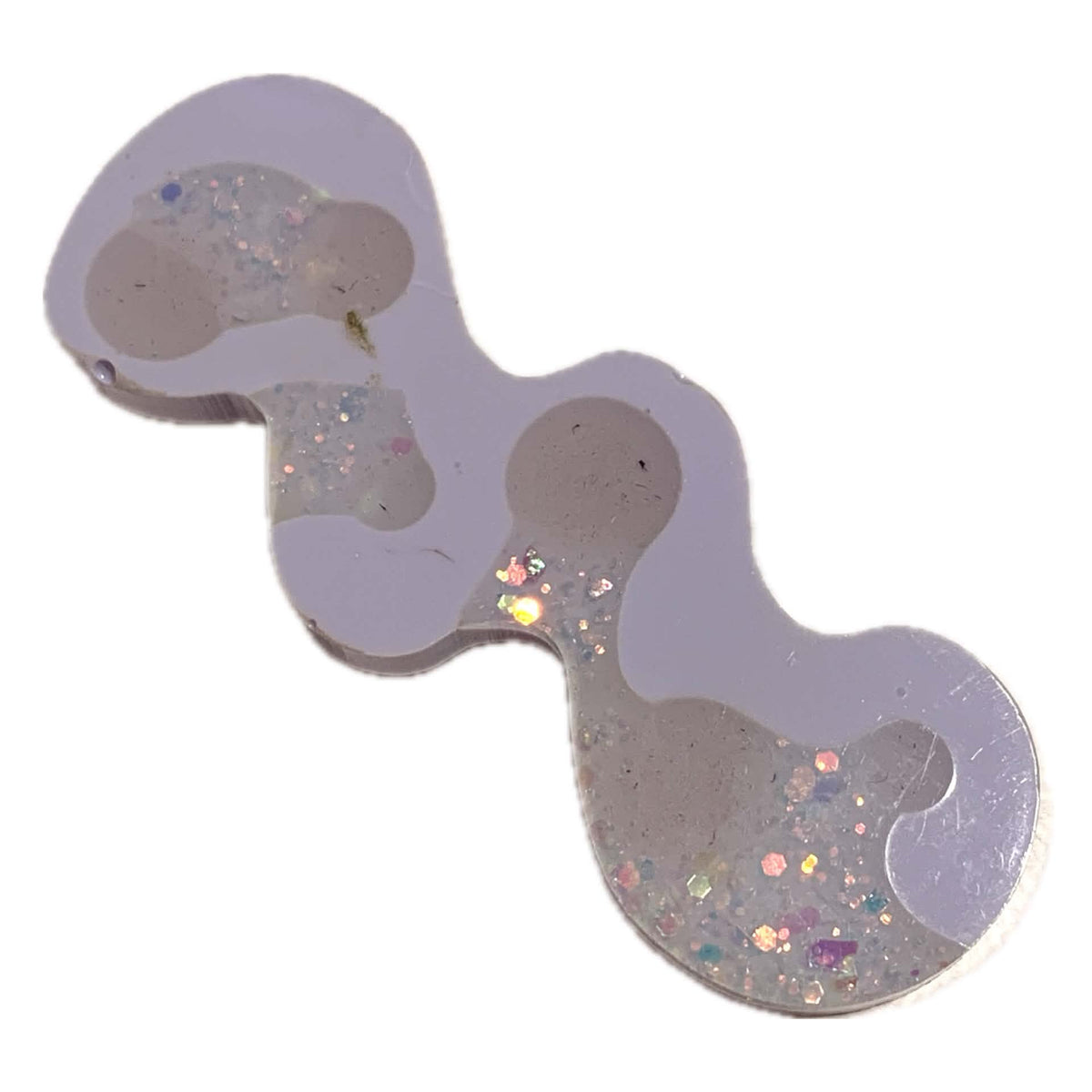 THIS BIRD HAS FLOWN - Lavender Squiggles - Large Acrylic Alligator Hair Clip