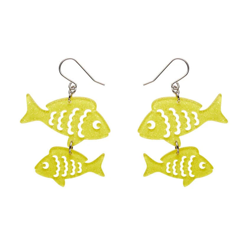 ERSTWILDER - "Fish Friends" Drop Earrings Yellow - GREAT BARRIER REEF COLLECTION