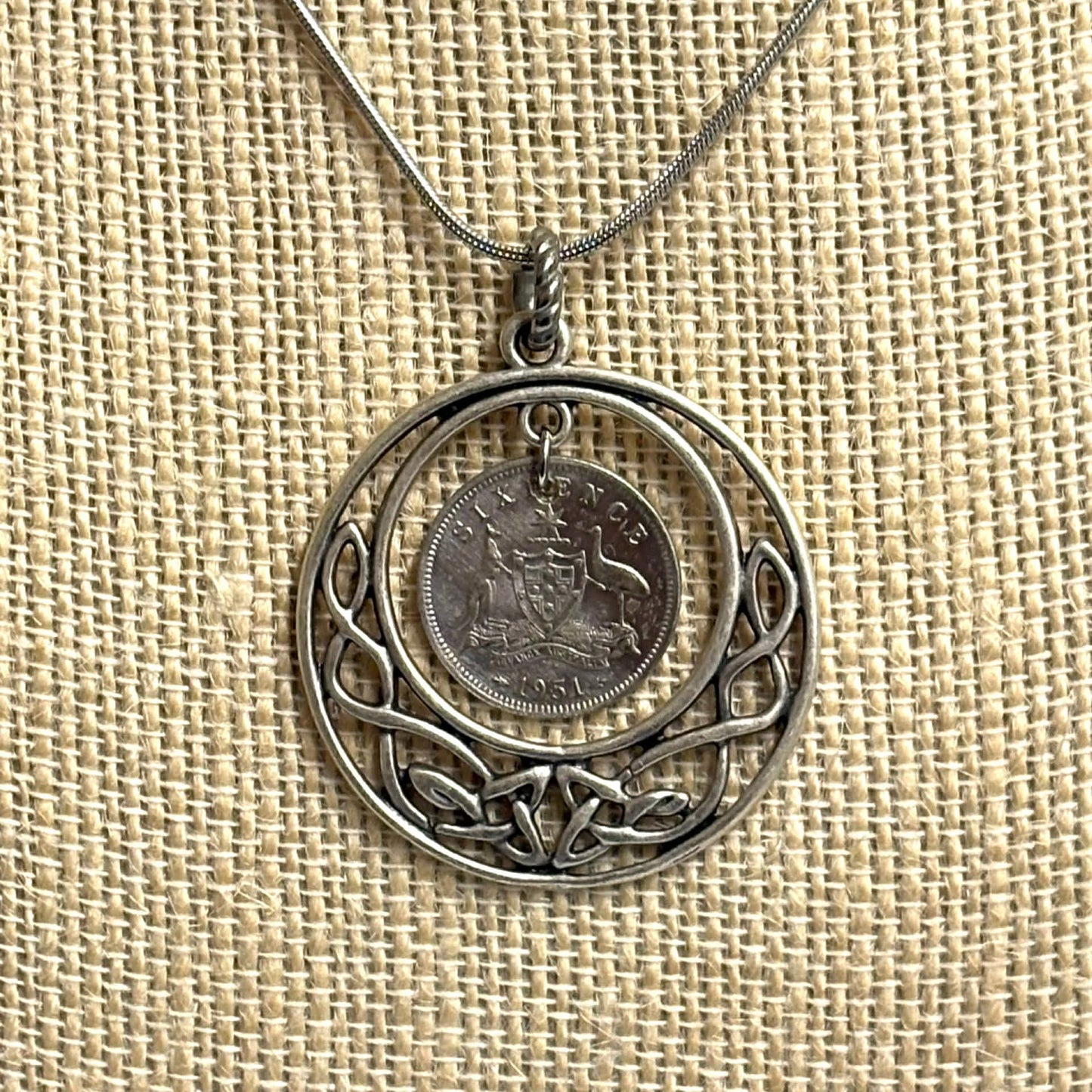 MOLLY MADE- Sixpence in Filigree Pendent Necklace