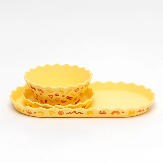 CHINO CLUB- Pasta Wavy Edge Silicone Bowl and Plate Set