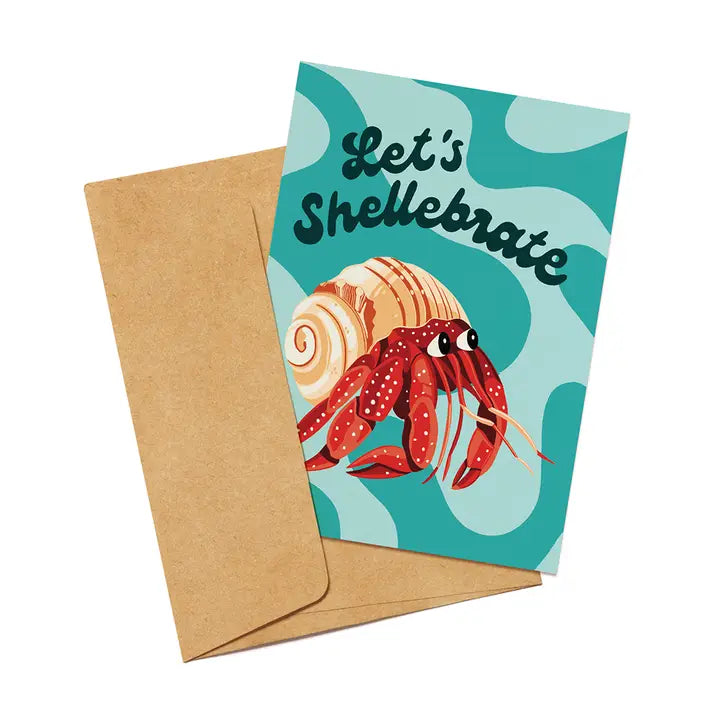 OUTER ISLAND - 'Let's Shellebrate' Hermit Crab Greeting Card