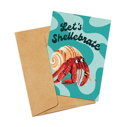 OUTER ISLAND - 'Let's Shellebrate' Hermit Crab Greeting Card