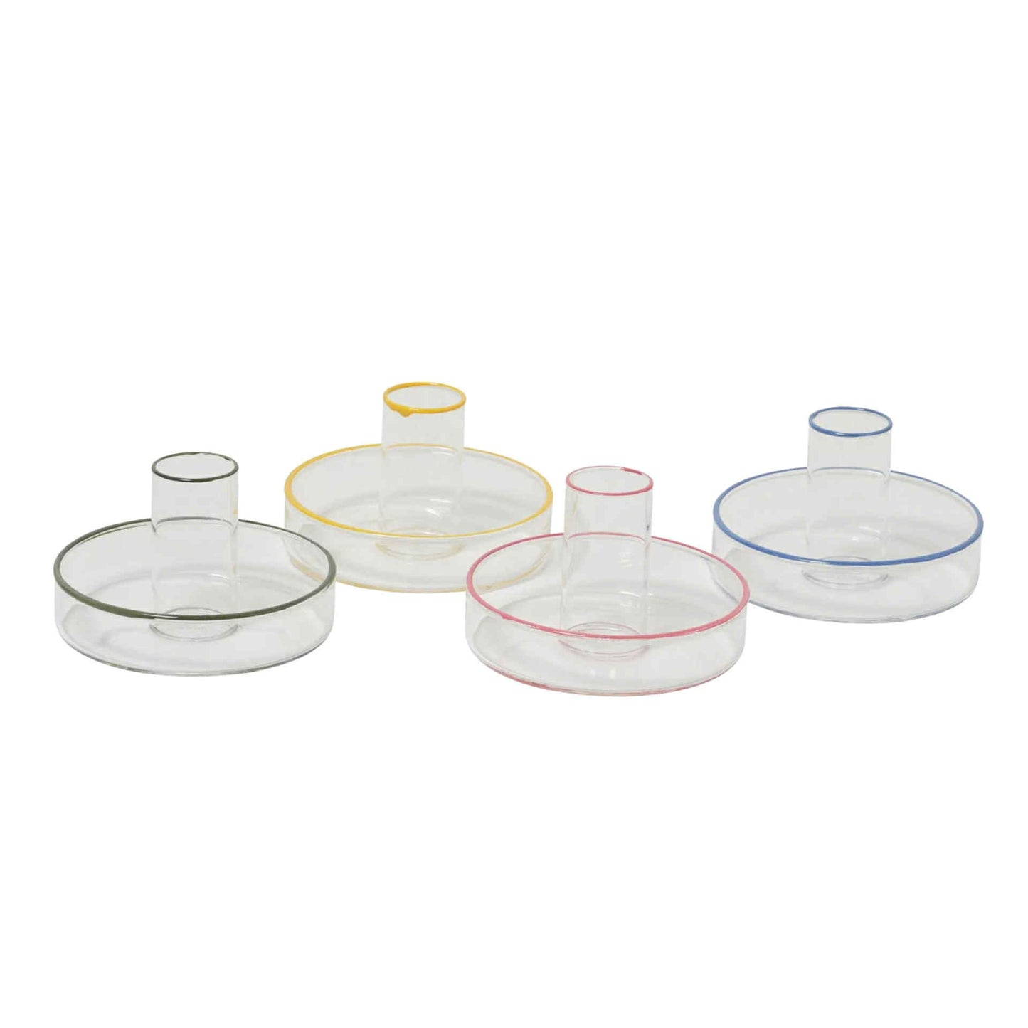 In The Roundhouse - Glass Taper Candle Holder Blue