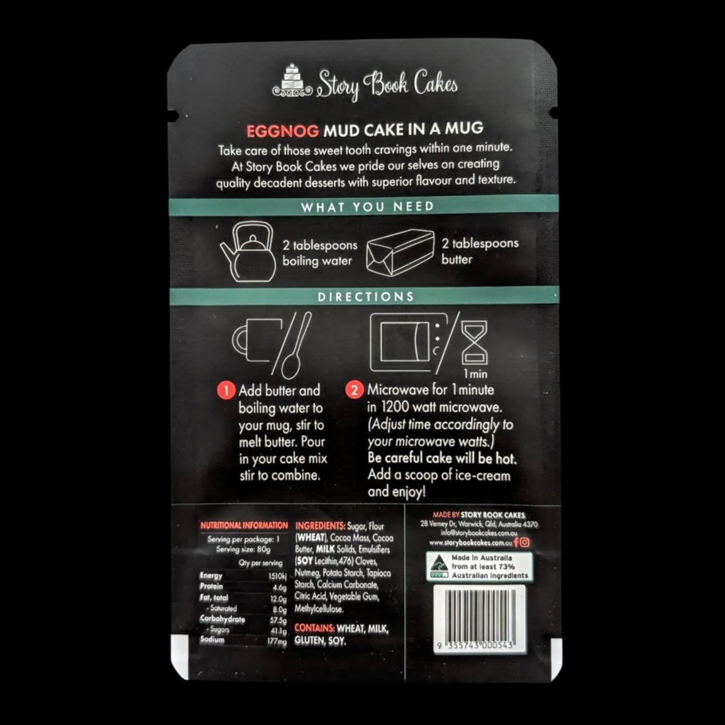 STORYBOOK CAKES - Eggnog Mud Cake in a Mug