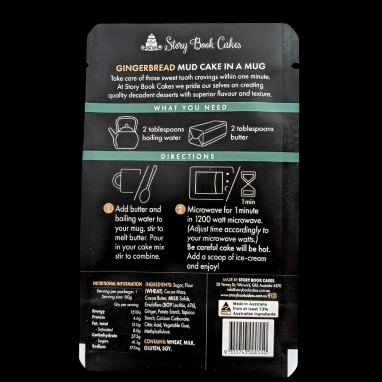 STORYBOOK CAKES - Gingerbread Mud Cake in a Mug