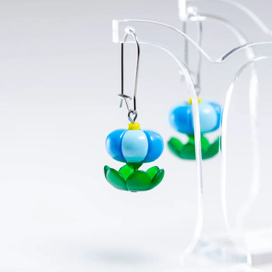 CLAIRE ISHINO- Balloon Bloom Earrings - Sky Blue