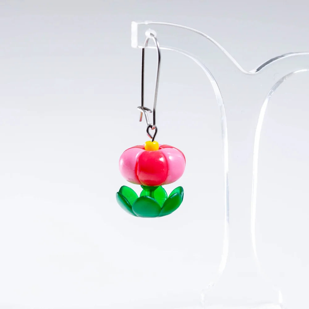 CLAIRE ISHINO- Balloon Bloom Earrings - Watermelon Pink