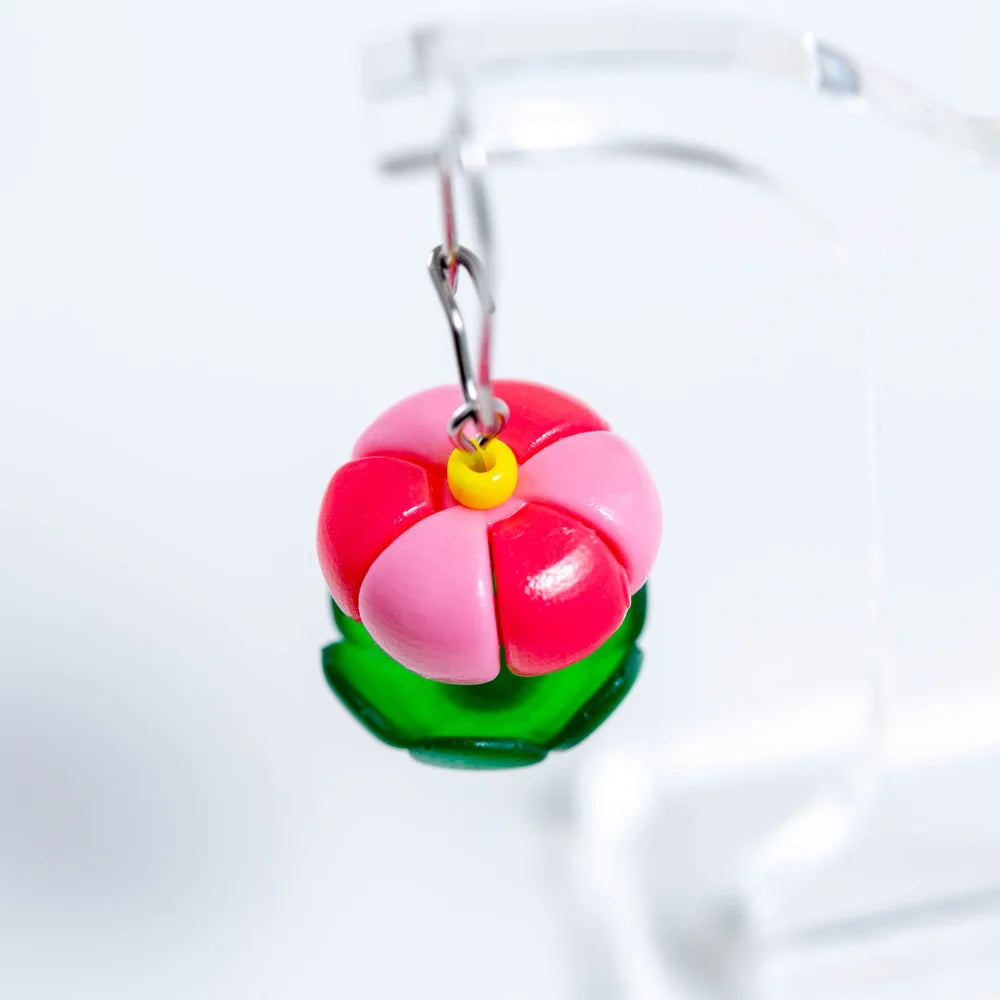 CLAIRE ISHINO- Balloon Bloom Earrings - Watermelon Pink