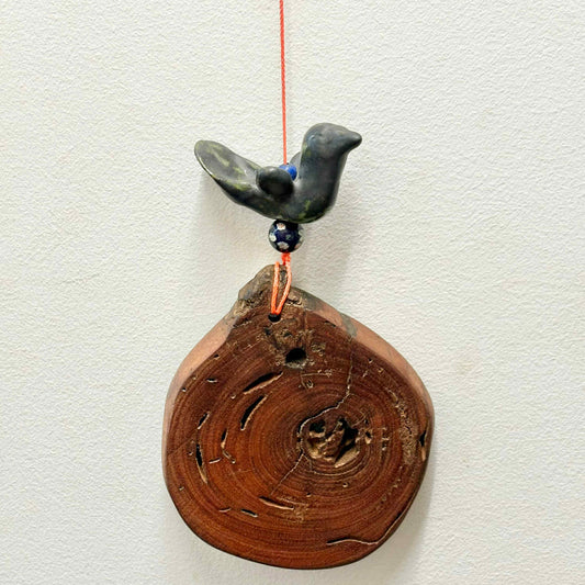 INSPIRED BY NATURE - Ceramic Bird Hanger – Blue Bird on Rose Gum