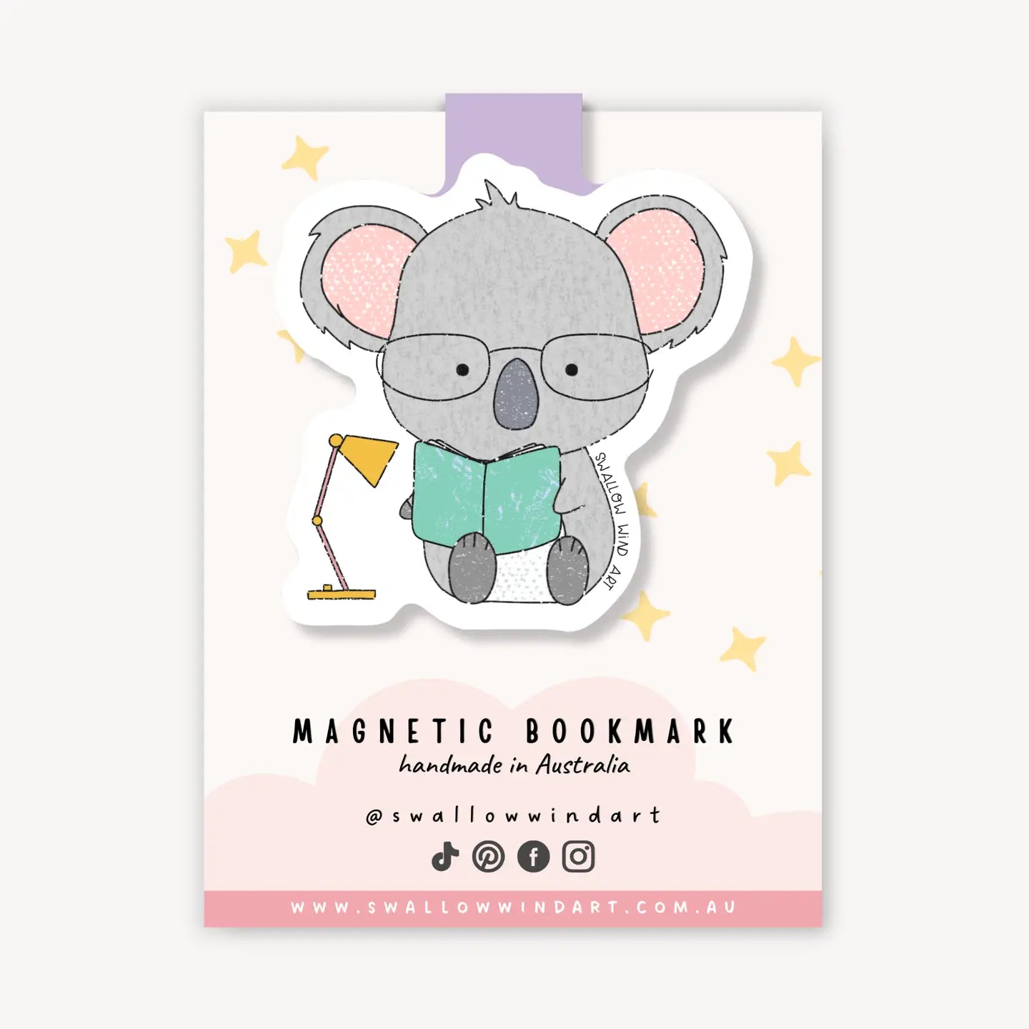 SWALLOW WIND ART - KOALA STUDY BUDY - MAGNETIC BOOKMARK