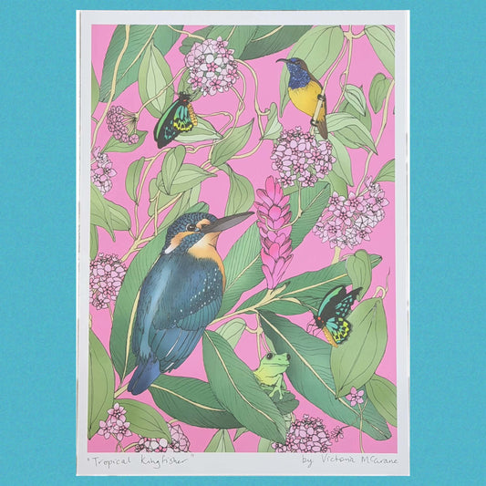 THE SCENIC ROUTE - "TROPICAL KINGFISHER"- A3 ART PRINT