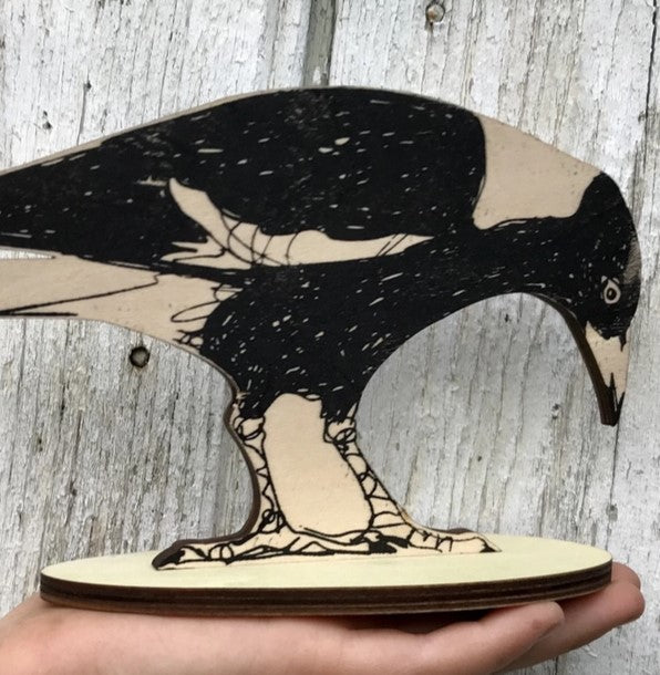 BRIDGET FARMER PRINTMAKER- Standing Magpie