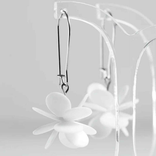 CLAIRE ISHINO- "Botanical White" Blossum Earrings