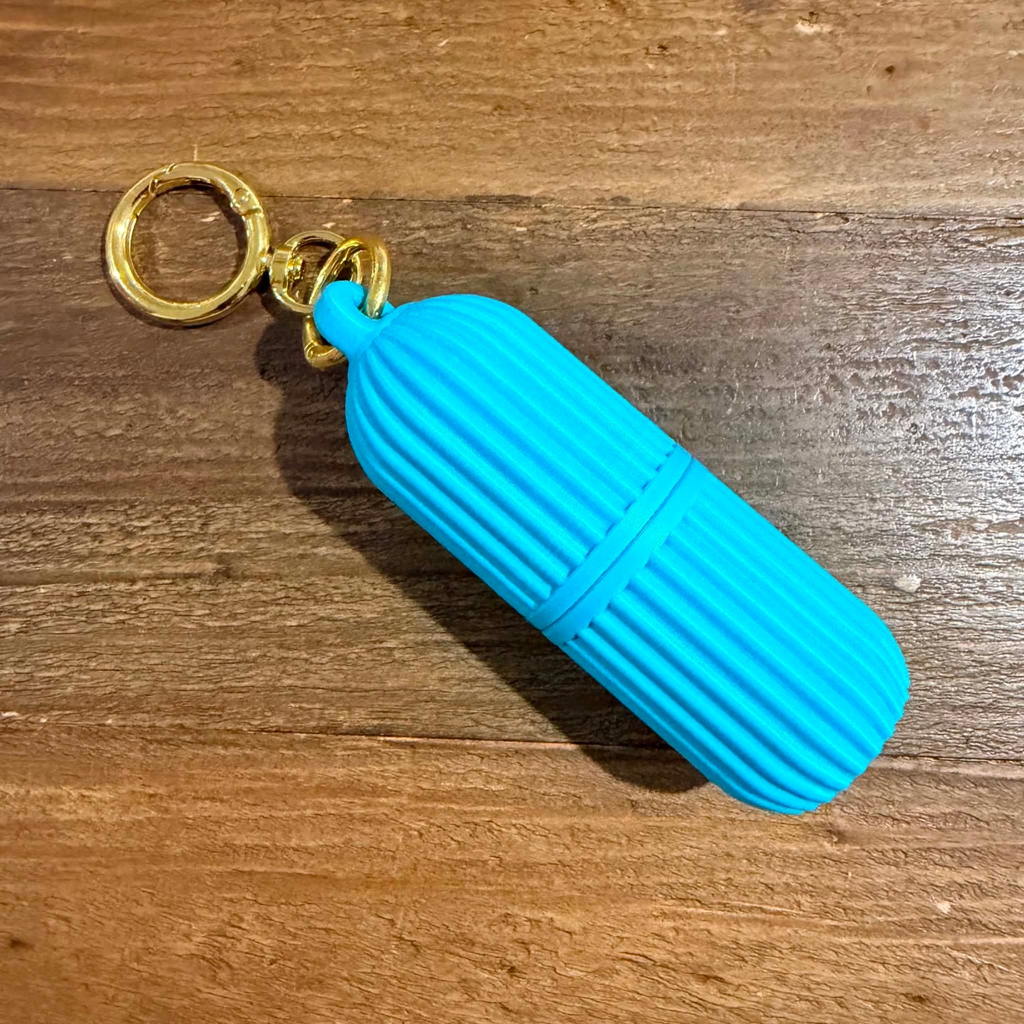 DWAYNSKI.3D - Turquoise - LIPPIA Lip Balm/Lipstick Holder Keychain