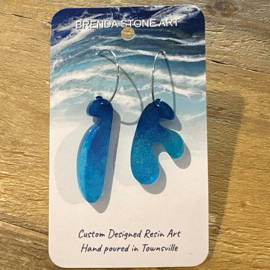 BRENDA STONE ART - Wild Coral Drop Hoop Earrings 1