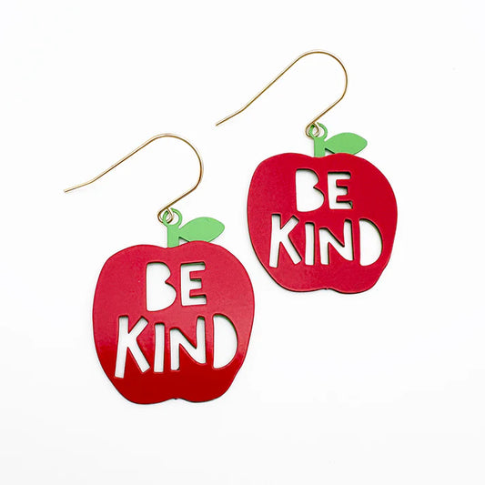DENZ & CO - Midi Be Kind Apple earrings in Red/Green - DANGLE EARRINGS