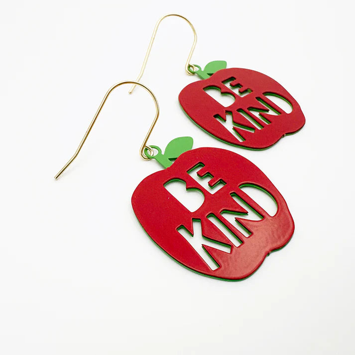 DENZ & CO - Midi Be Kind Apple earrings in Red/Green - DANGLE EARRINGS