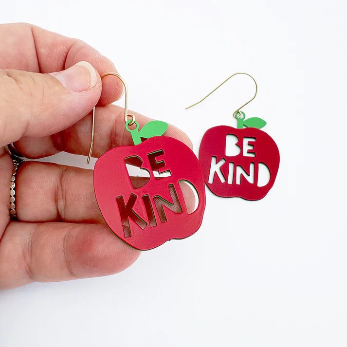 DENZ & CO - Midi Be Kind Apple earrings in Red/Green - DANGLE EARRINGS