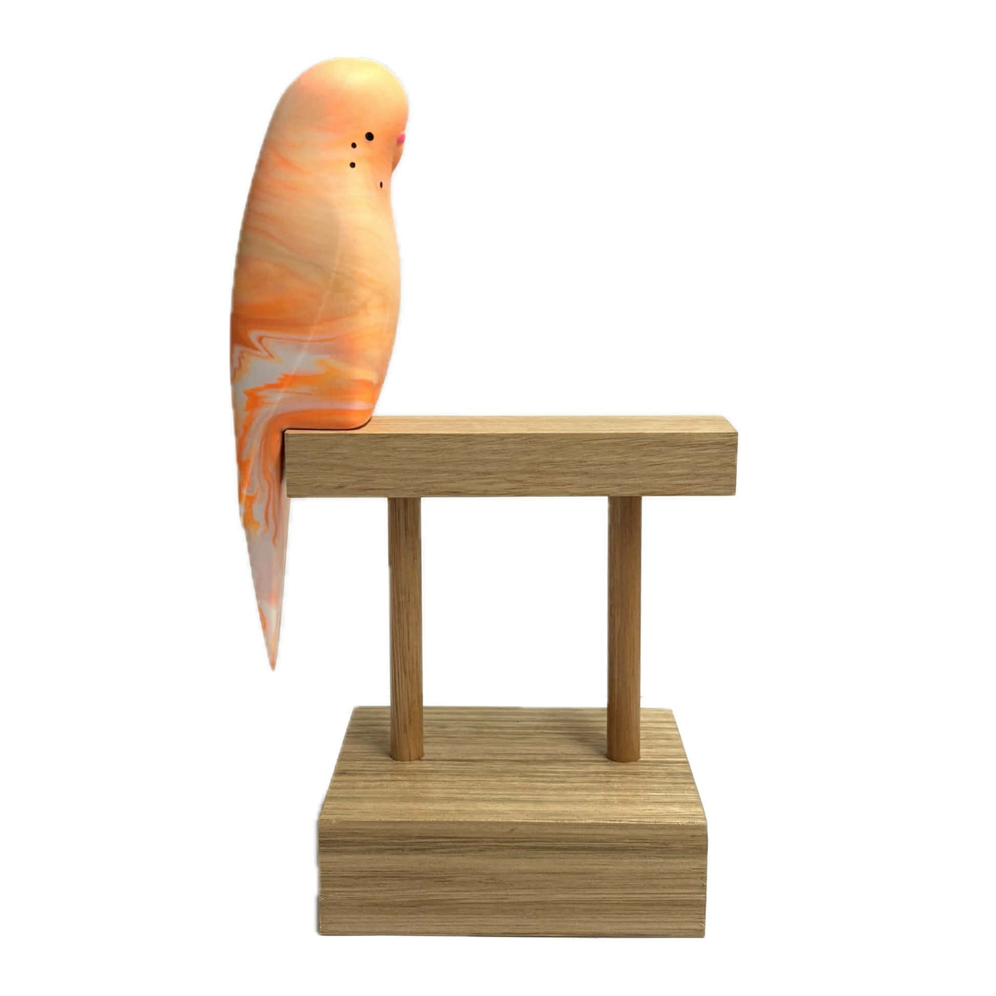 PETE CROMER - RESIN BUDGERIGAR #3- Just Peachy Swirl