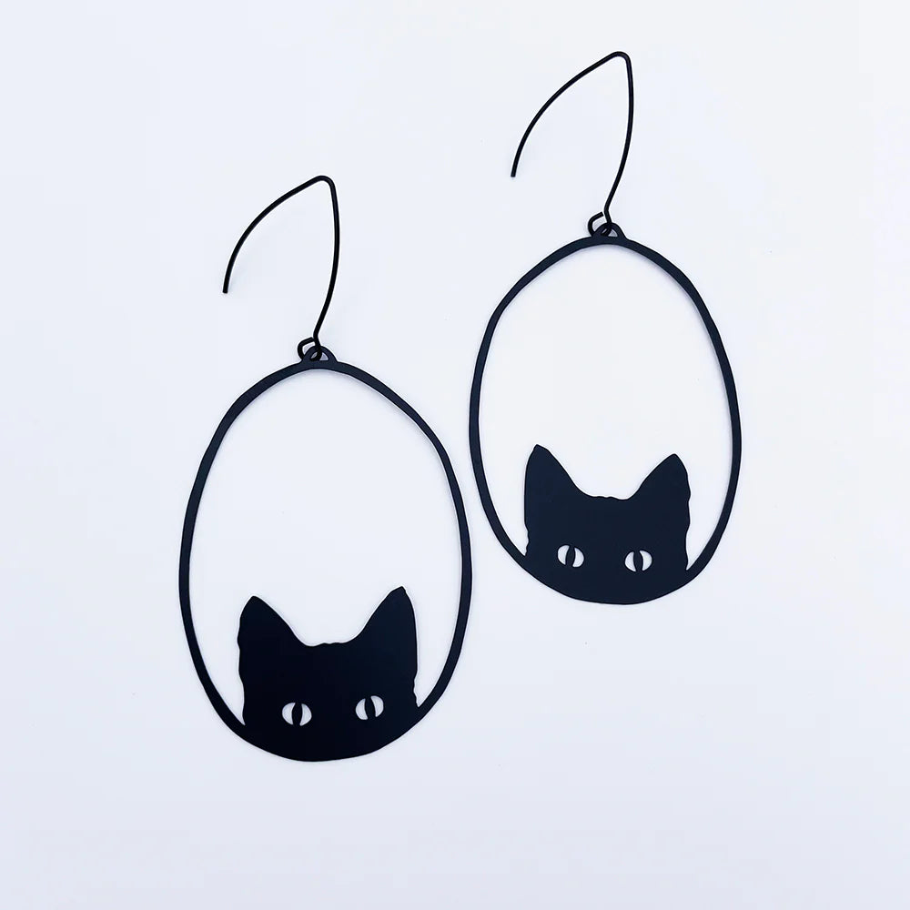 DENZ & CO- Black Cat - DANGLE EARRINGS