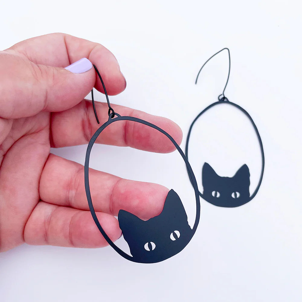 DENZ & CO- Black Cat - DANGLE EARRINGS