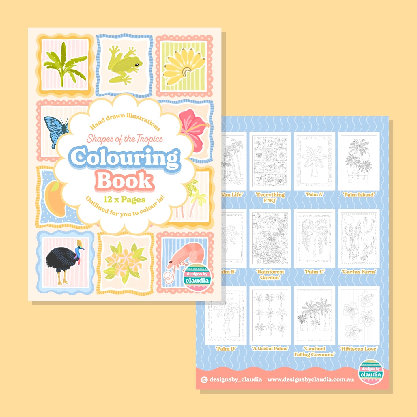 Designs by Claudia - Shapes of The Tropics Colouring Book