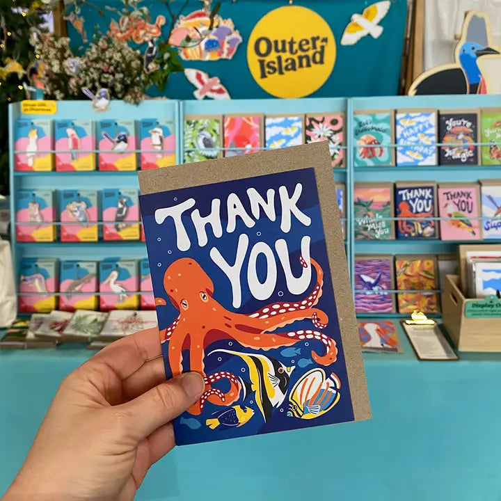 OUTER ISLAND - 'Thankyou' Octopus Greeting Card