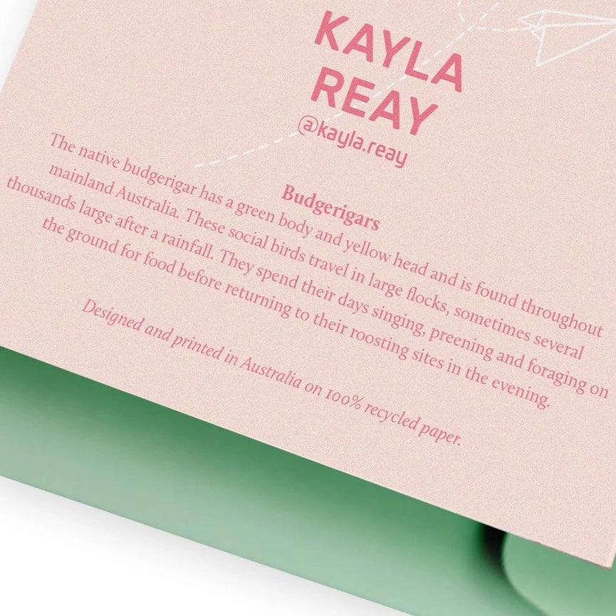 KAYLA REAY- Budgerigars Greeting Card