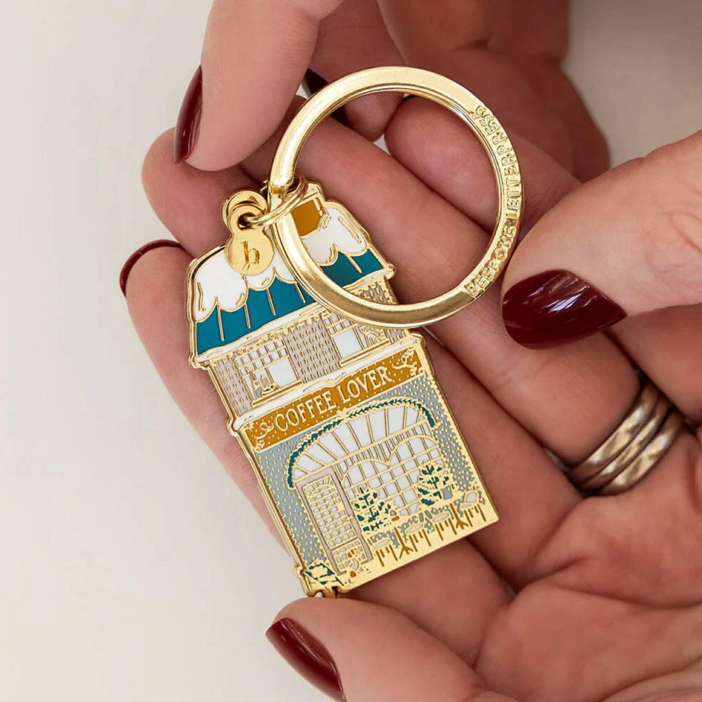 BESPOKE LETTERPRESS - Coffee Lover - Enamel Key Ring