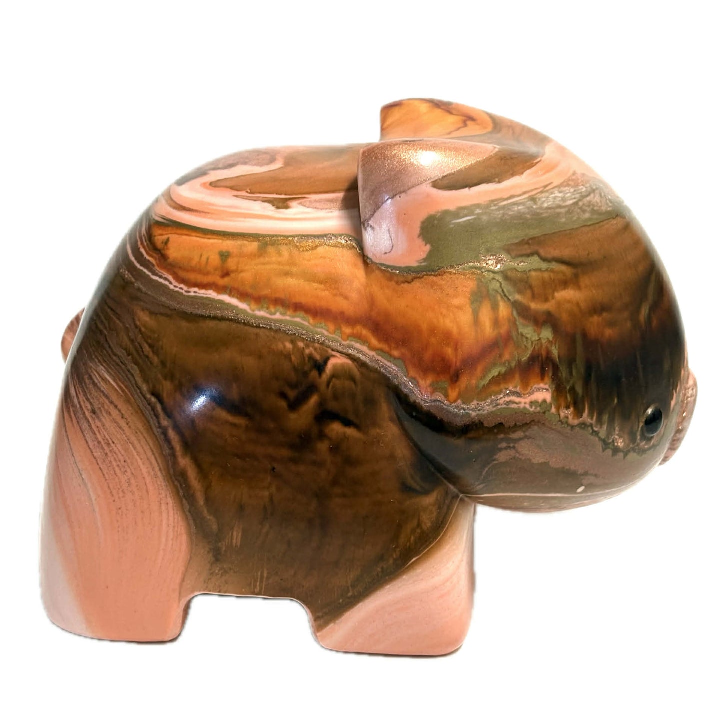 PETE CROMER - RESIN WOMBAT Natural #2 - Just Peachy & Browns