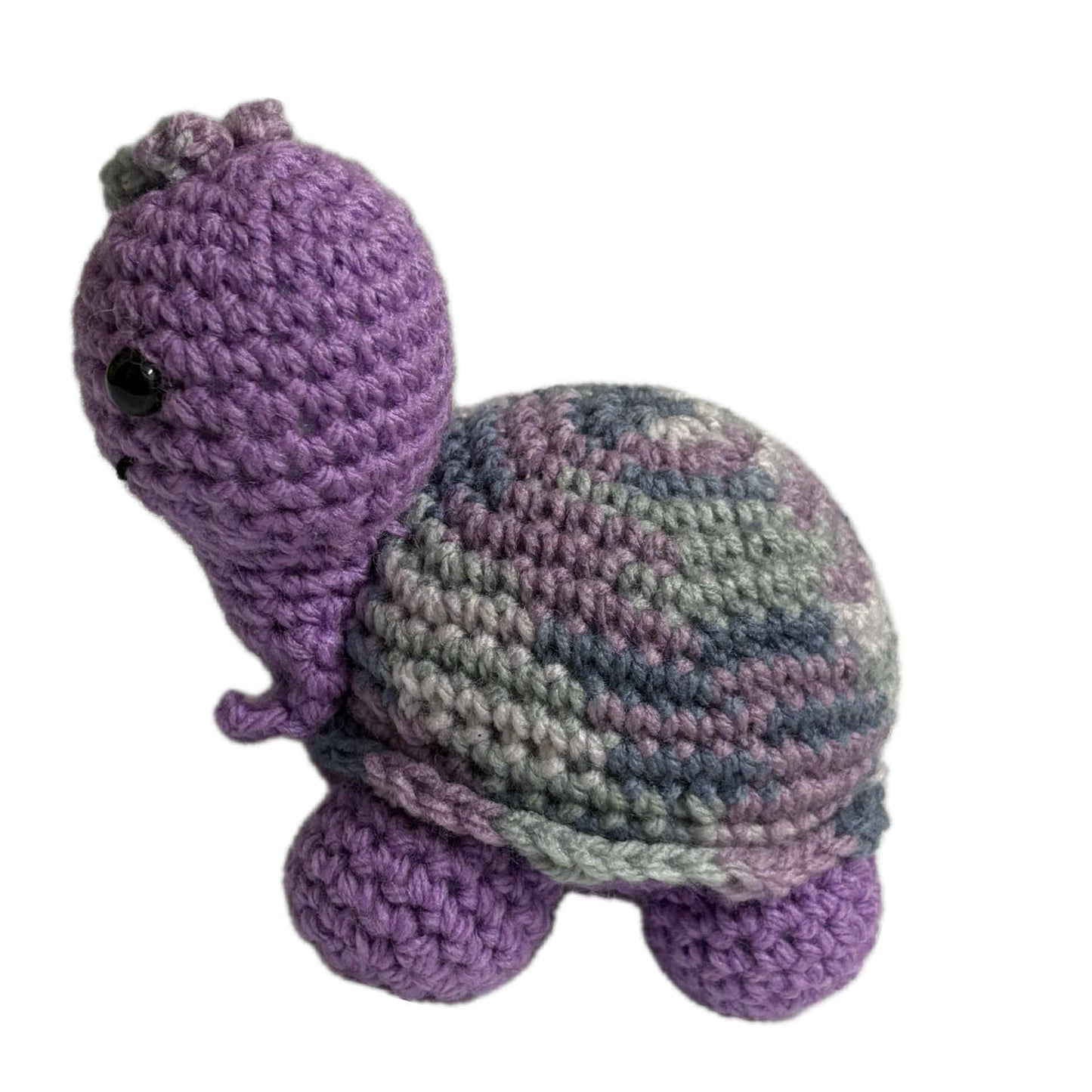 BEAKNITS- CROCHETED PURPLE TURTLE- MEDIUM