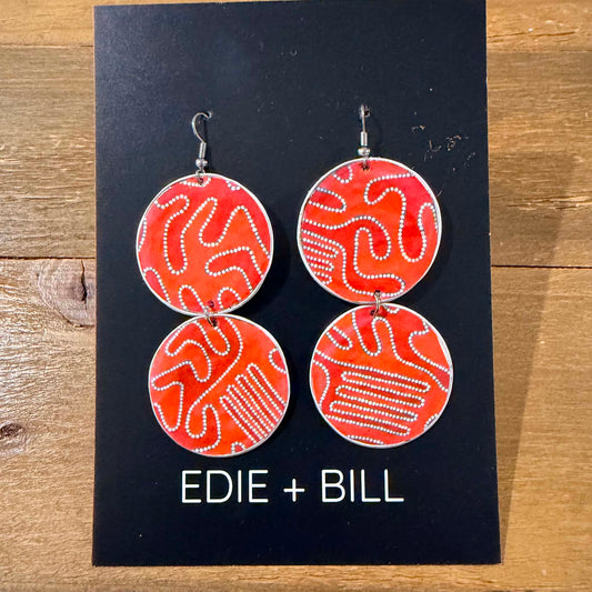EDIE & BILL- PEPPA DOUBLE DROP- Recycled Coffee Pod & Magazine Earrings