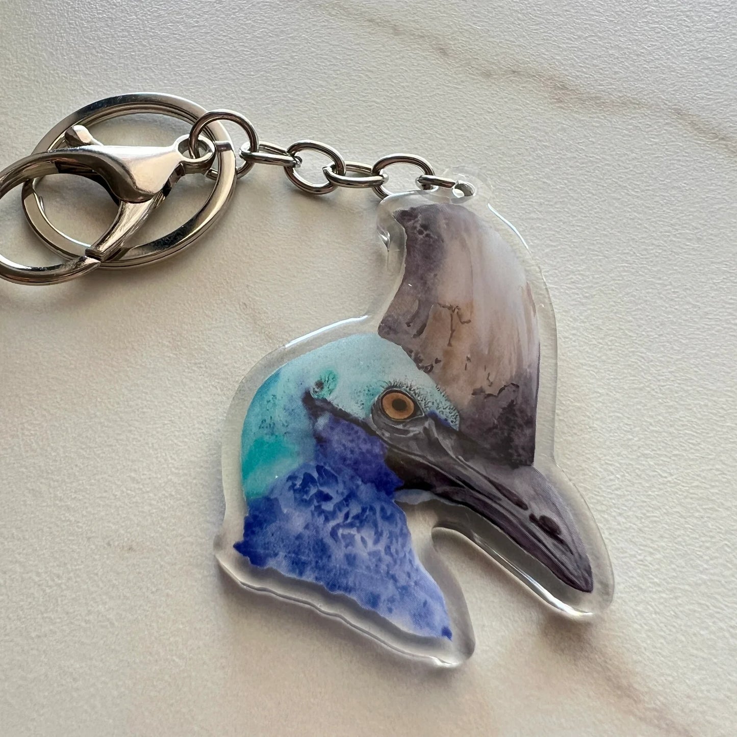 ESZTER'S CREATIONS - "Cassowary" Acrylic Keychain