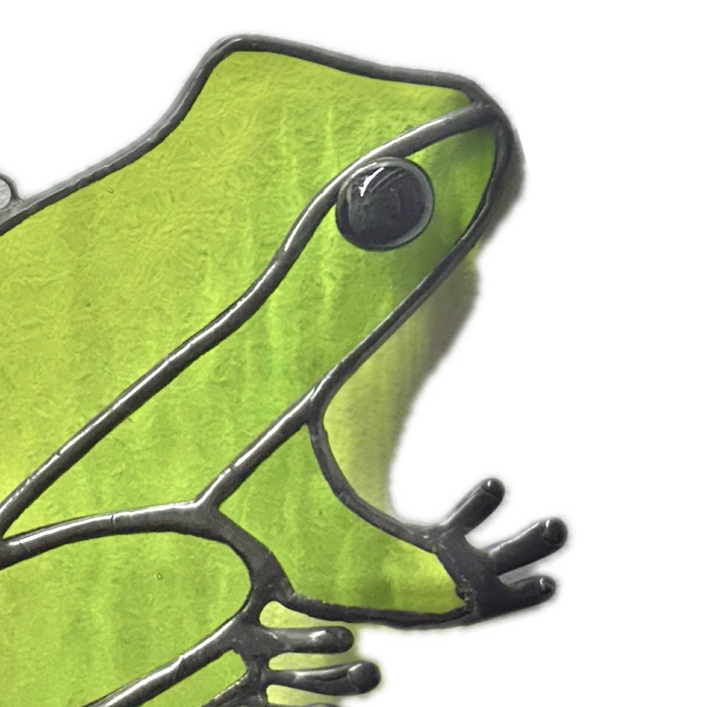 SWAN GLASS - GREEN TREE FROG - Stained Glass Ornament