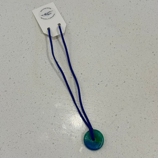BRENDA STONE ART - Round Ocean Pendant Suede 3
