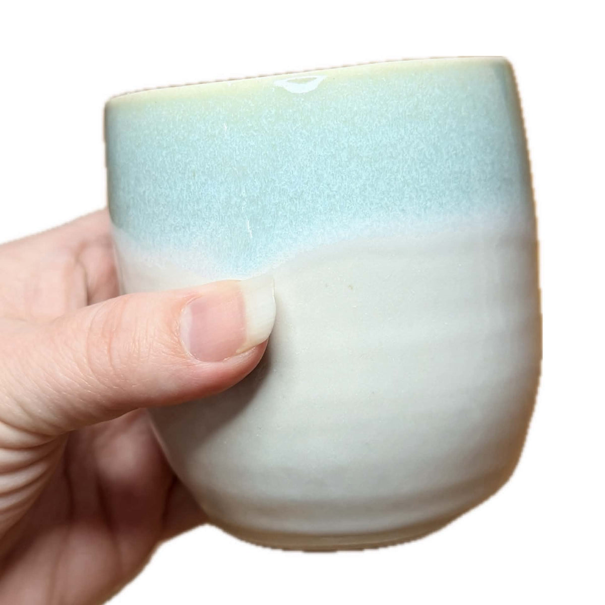 EARTH BY HAND- Latte Mugs - Seafoam Blue Glaze