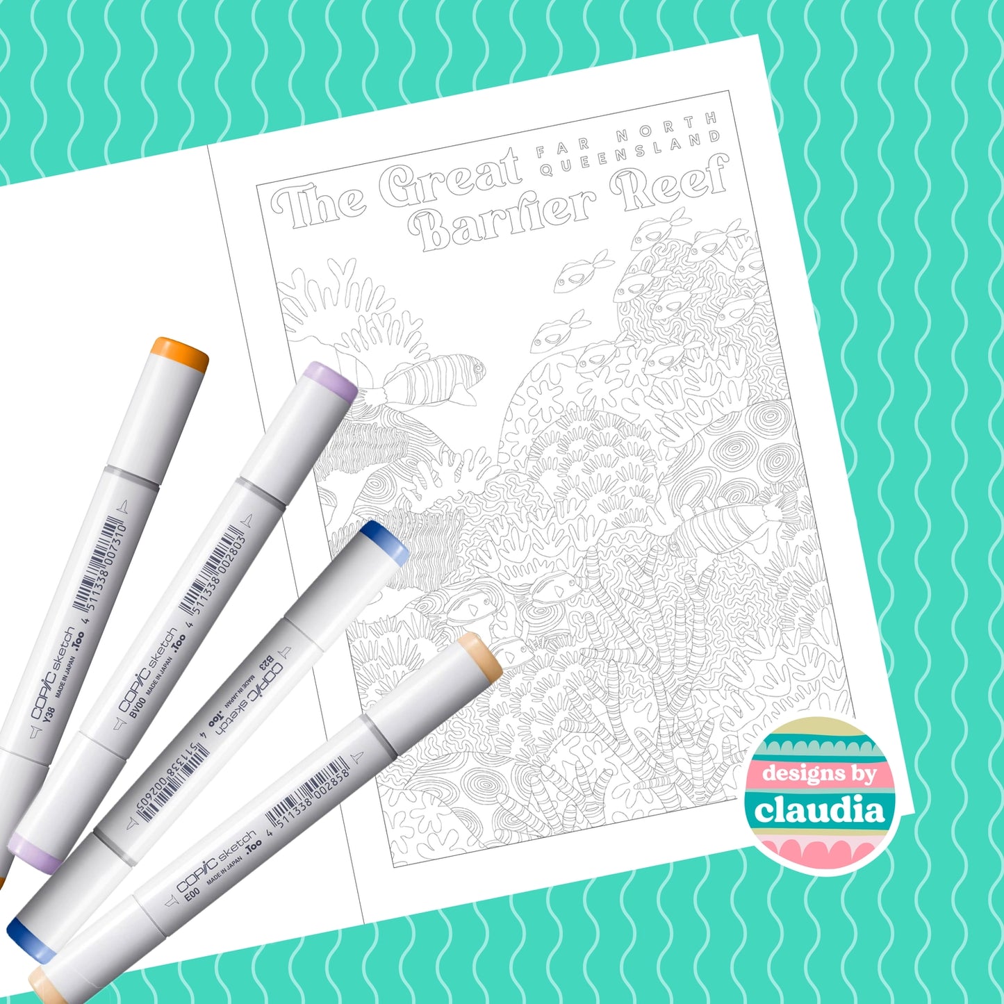 Designs by Claudia - Far North Queensland Colouring Book