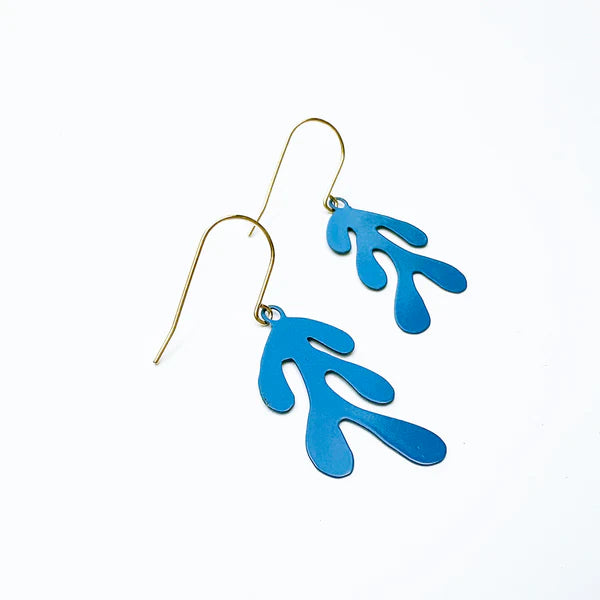 DENZ & CO - Mini Matisse Shapes in Cobalt Blue - DANGLE EARRINGS