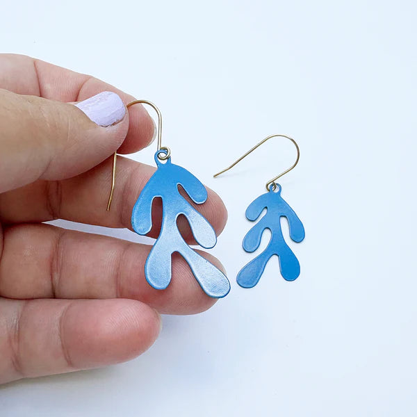 DENZ & CO - Mini Matisse Shapes in Cobalt Blue - DANGLE EARRINGS