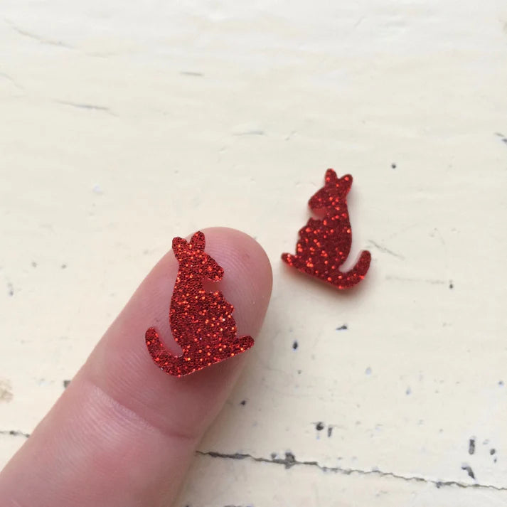 MAKIN' WHOOPEE - Little Aussies- "Kangaroo" Stud Earrings - Gingerbread Glitter