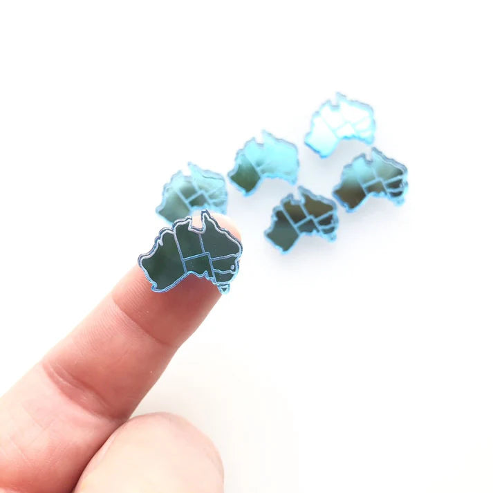 MAKIN' WHOOPEE - Little Aussies- "Australian States" Stud Earrings - Emerald Mirror