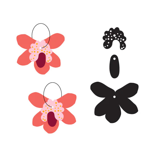 MAKIN' WHOOPEE - "Totally Orchid" - Hoop Dangles- Grape, Maroon & Pink