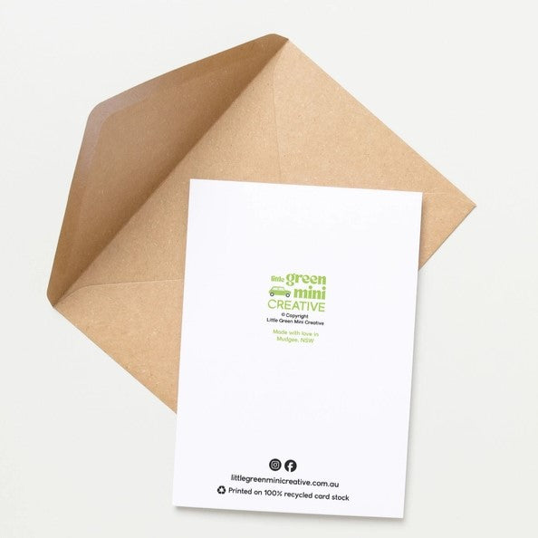 Green Mini Creative - Greeting Cards- Galah & Bubble-O Bill Birthday Card