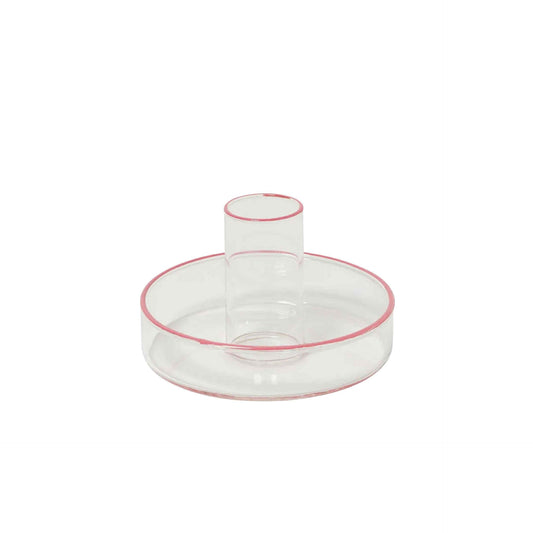 In The Roundhouse - Glass Taper Candle Holder Pink