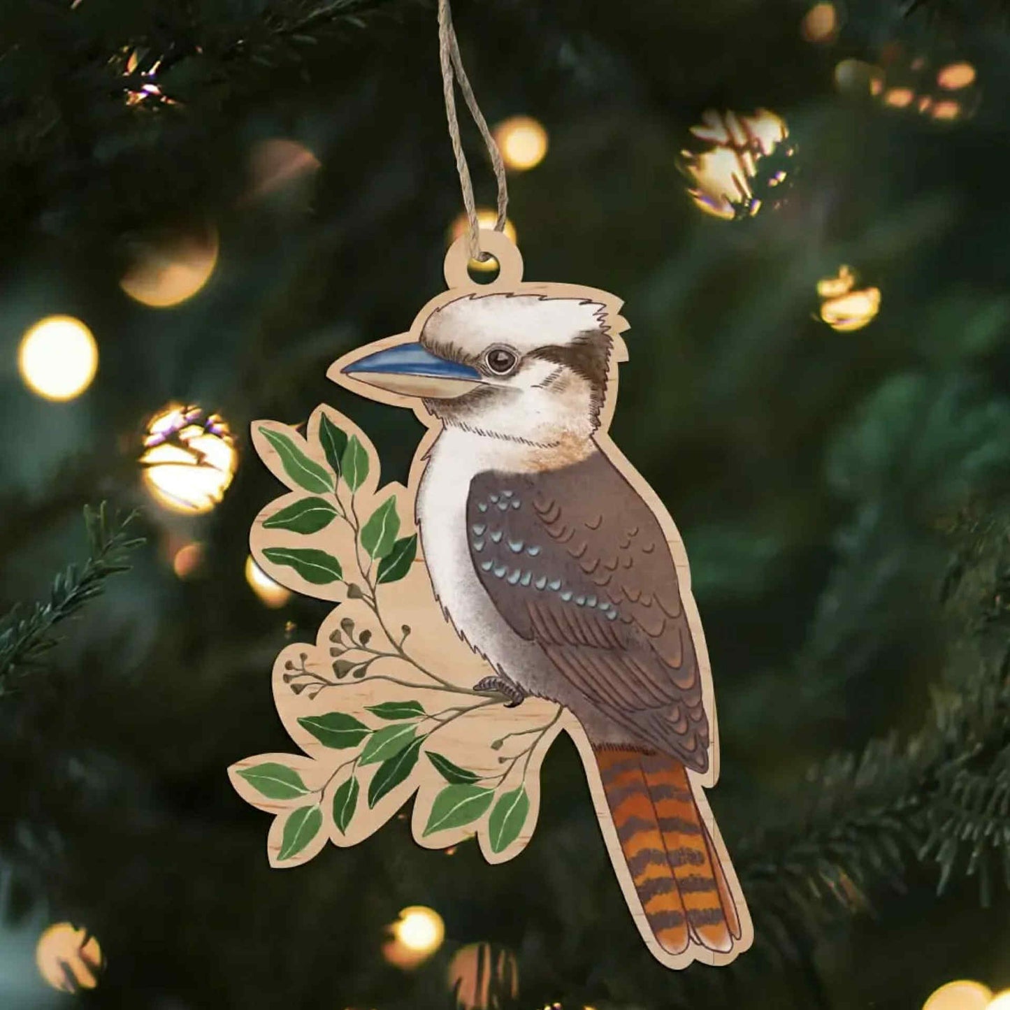 EARTH GREETINGS- Laughing Kookaburra Wooden Decoration